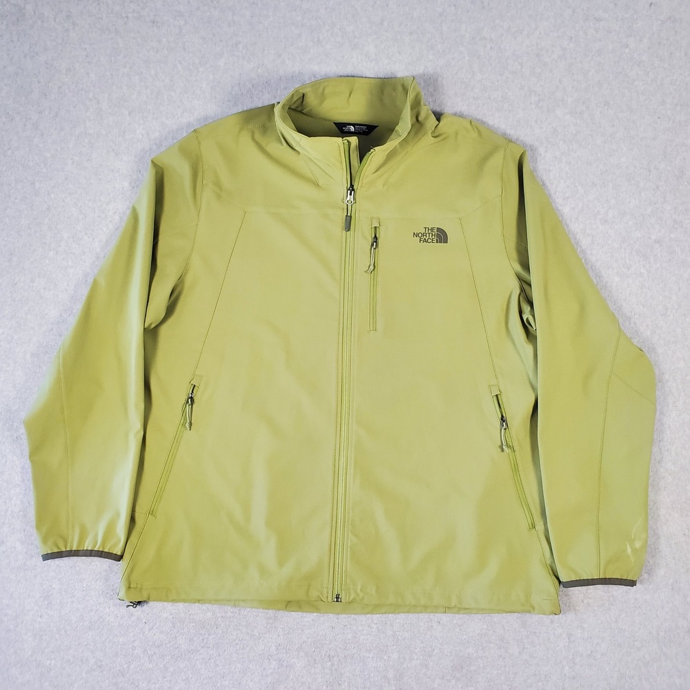 The North Face Mens 2XL WindWall Softshell Jacket Green Full Zip Windbreaker
